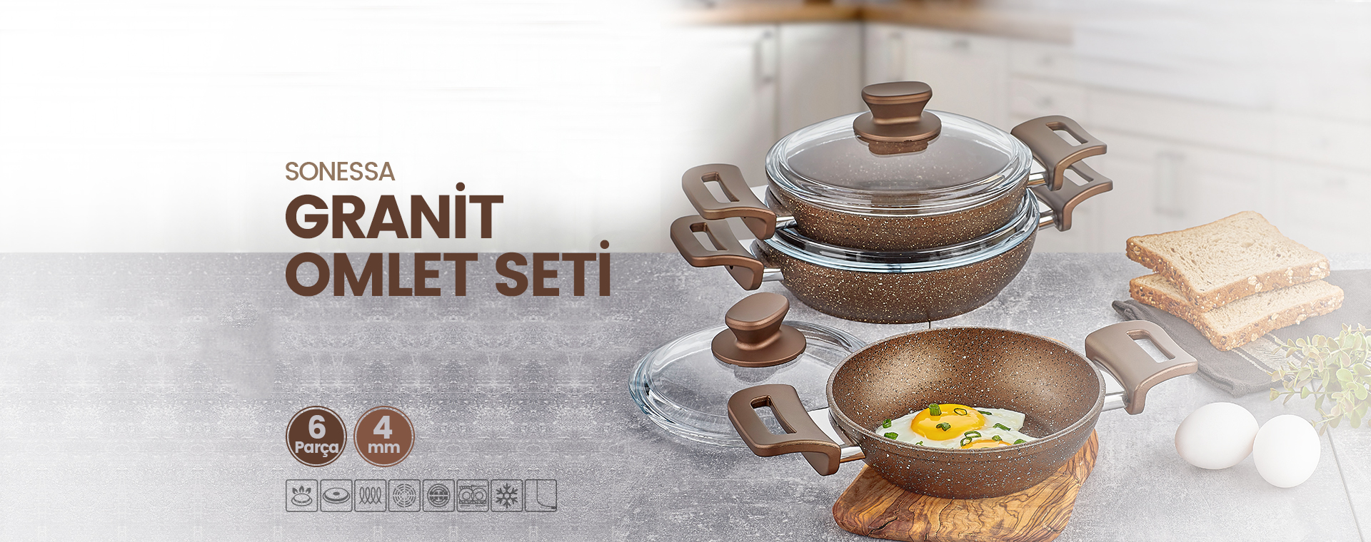 Granit Omlet 6 prç set